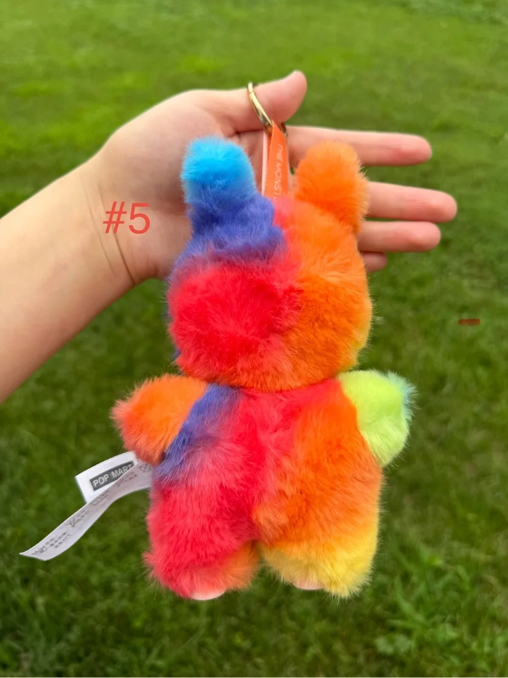 Rainbow Labubu Toy Plush Stuffed animal Monster Keychain Charm-Not from Pop Mart